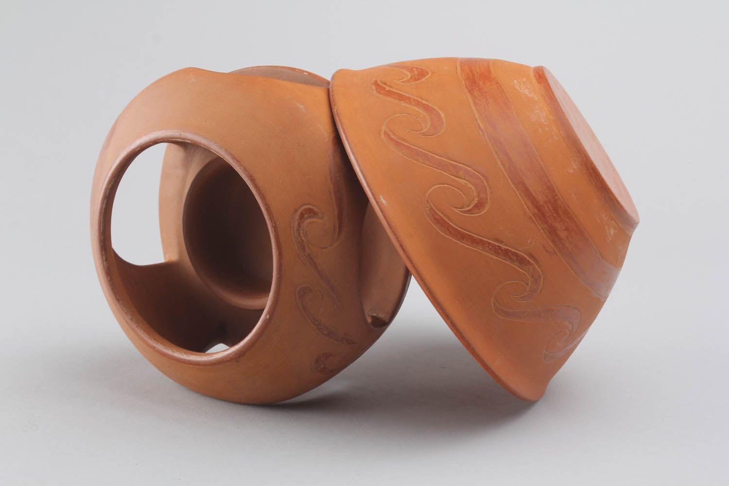 Louça para fondue de argila feita à mão louça de cerâmica decorativa artesanal foto 3