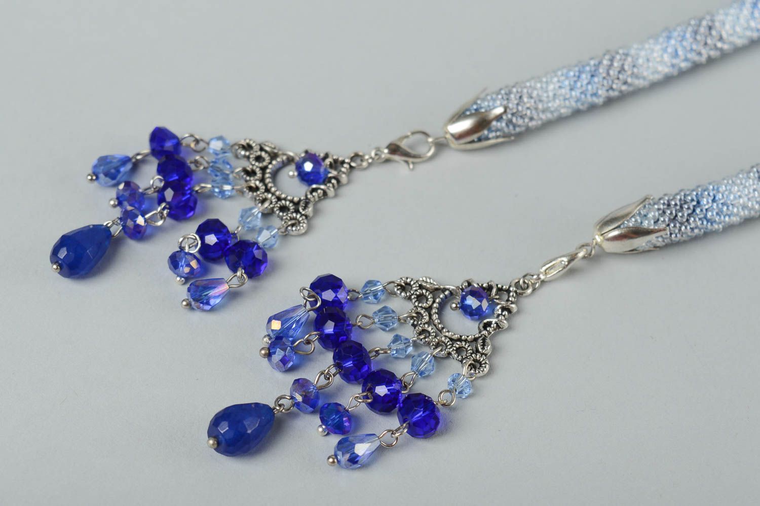 Beaded lariat necklace handmade jewelry beaded jewelry belt for dress girl gift  photo 3