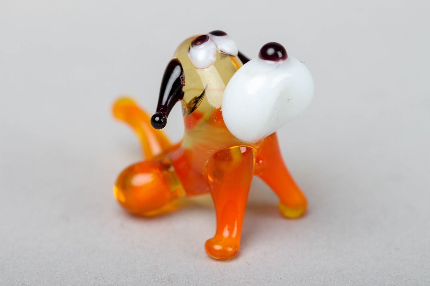 Handmade Lampwork Figurine Hund aus Glas Handarbeit foto 1
