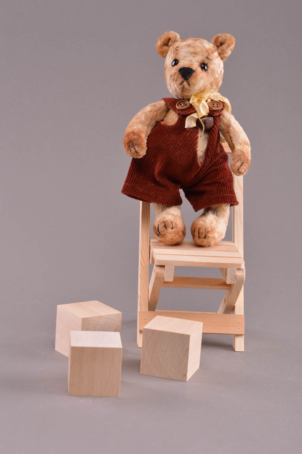 Vintage Kuscheltier Bär handmade Spielzeug für Kinder und Haus Dekor foto 3
