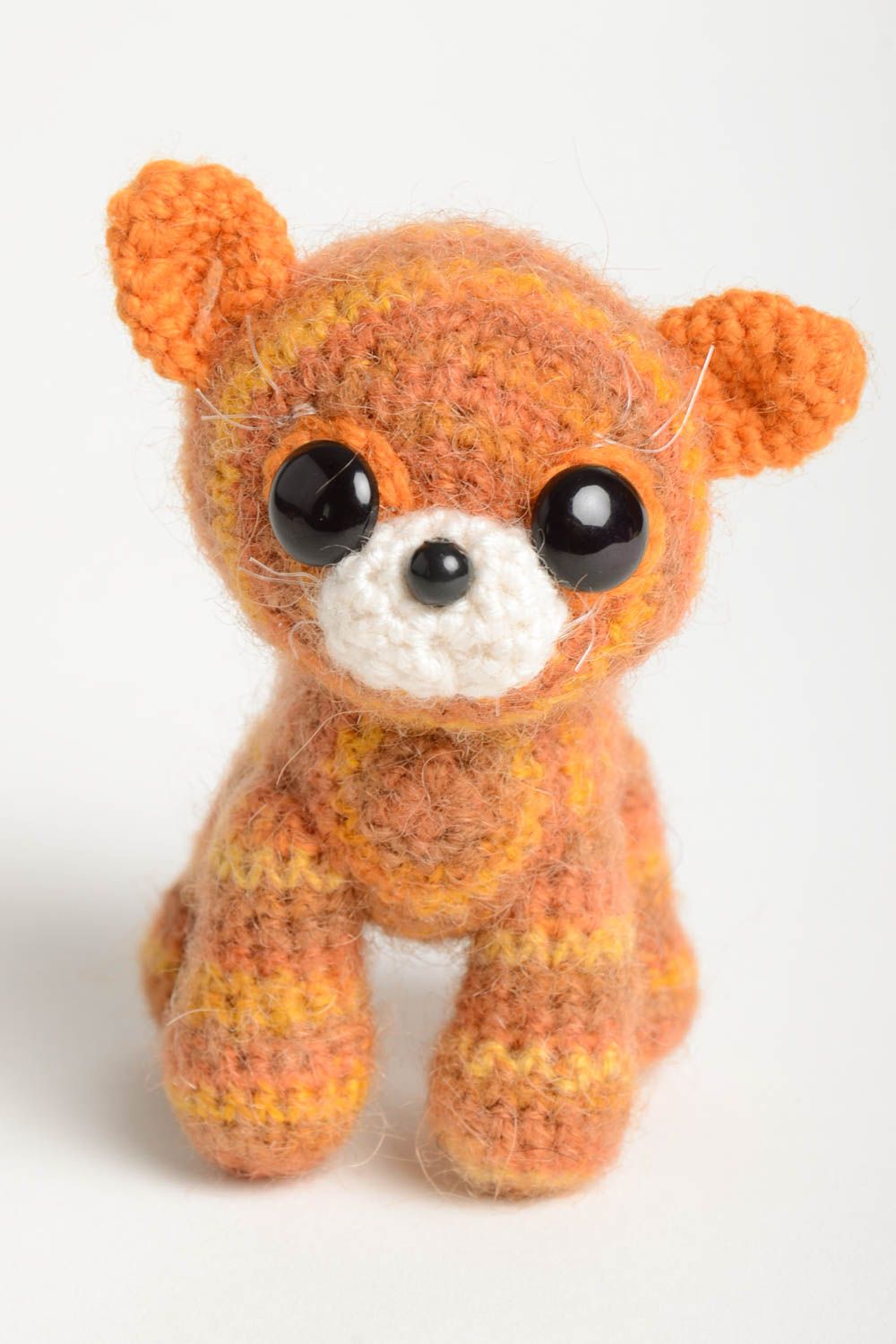 Crocheted small toy unusual soft textile toy cute doggie handmade toys photo 2