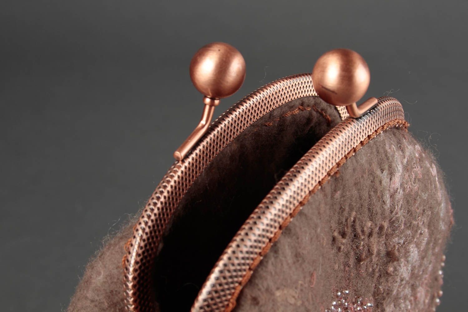 Bolso de tela artesanal marrón accesorio para mujer regalo original para amiga foto 3