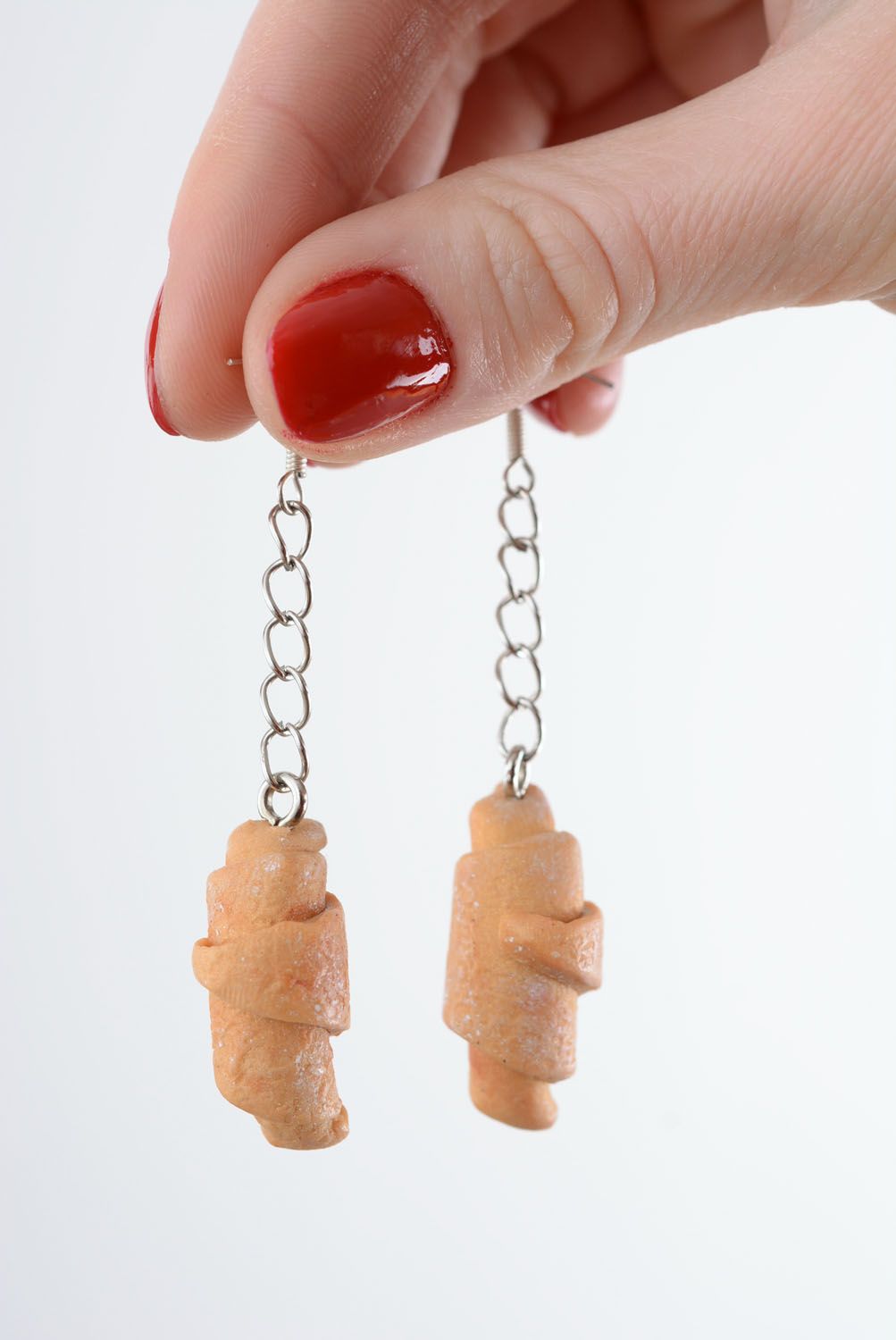 Polymer clay earrings Croissants photo 5