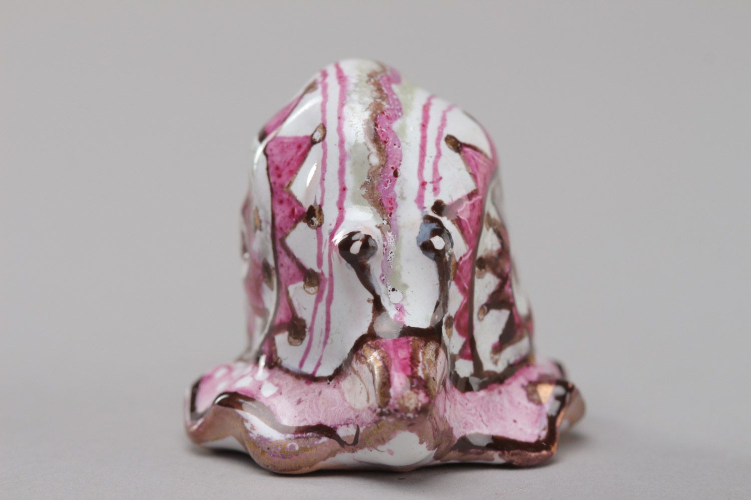 Figurine escargot céramique faite main peinte et couverte d'émail originale photo 3