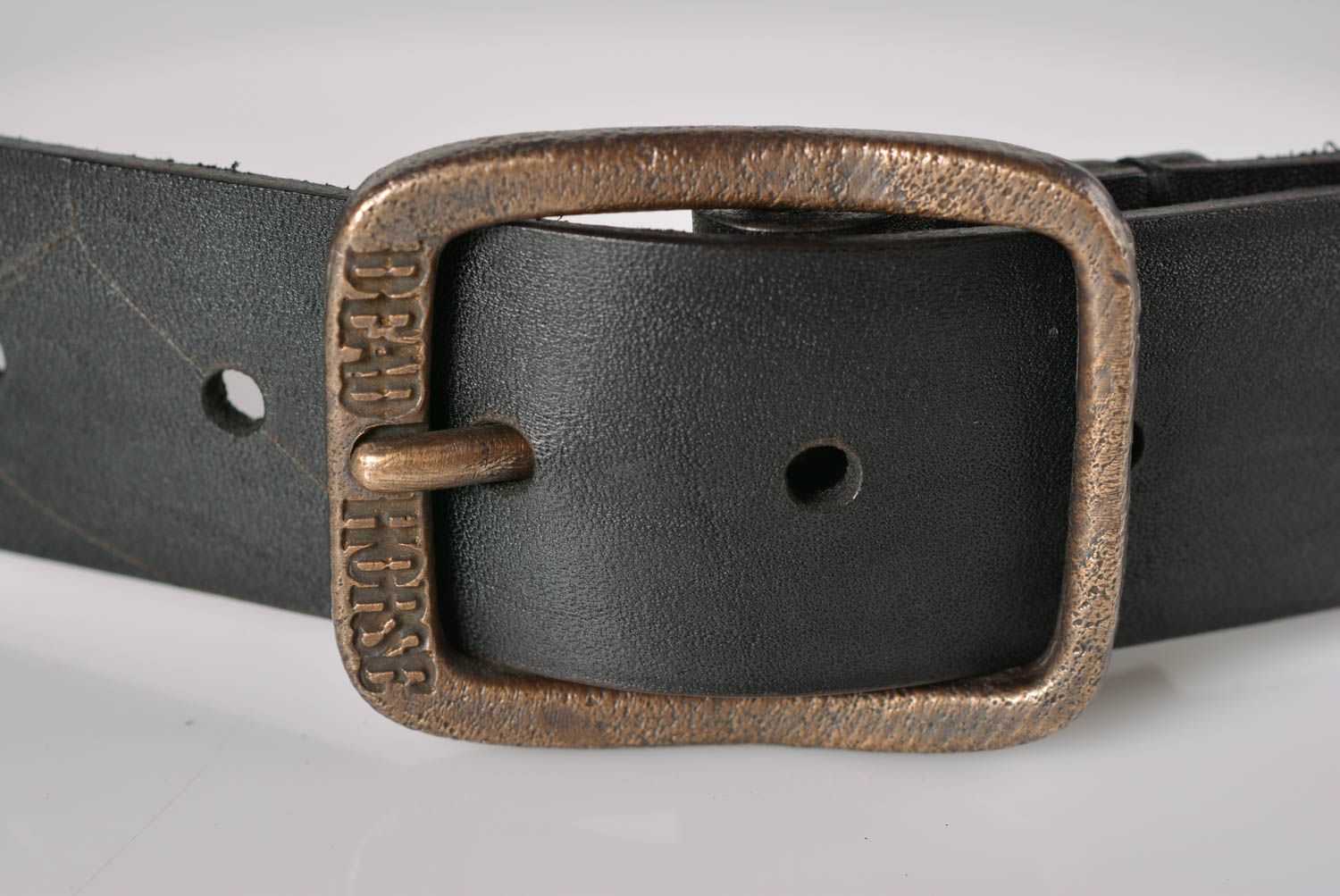 Cinturón de cuero artesanal estiloso ropa masculina accesorio de moda inusual foto 2