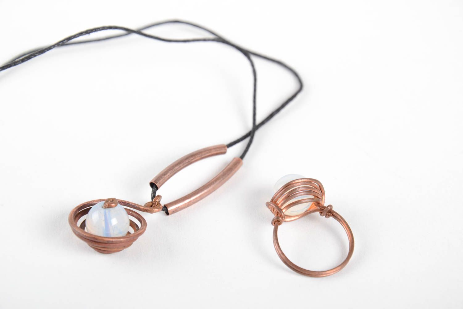 Stylish handmade jewelry set metal ring metal pendant costume jewelry designs photo 5