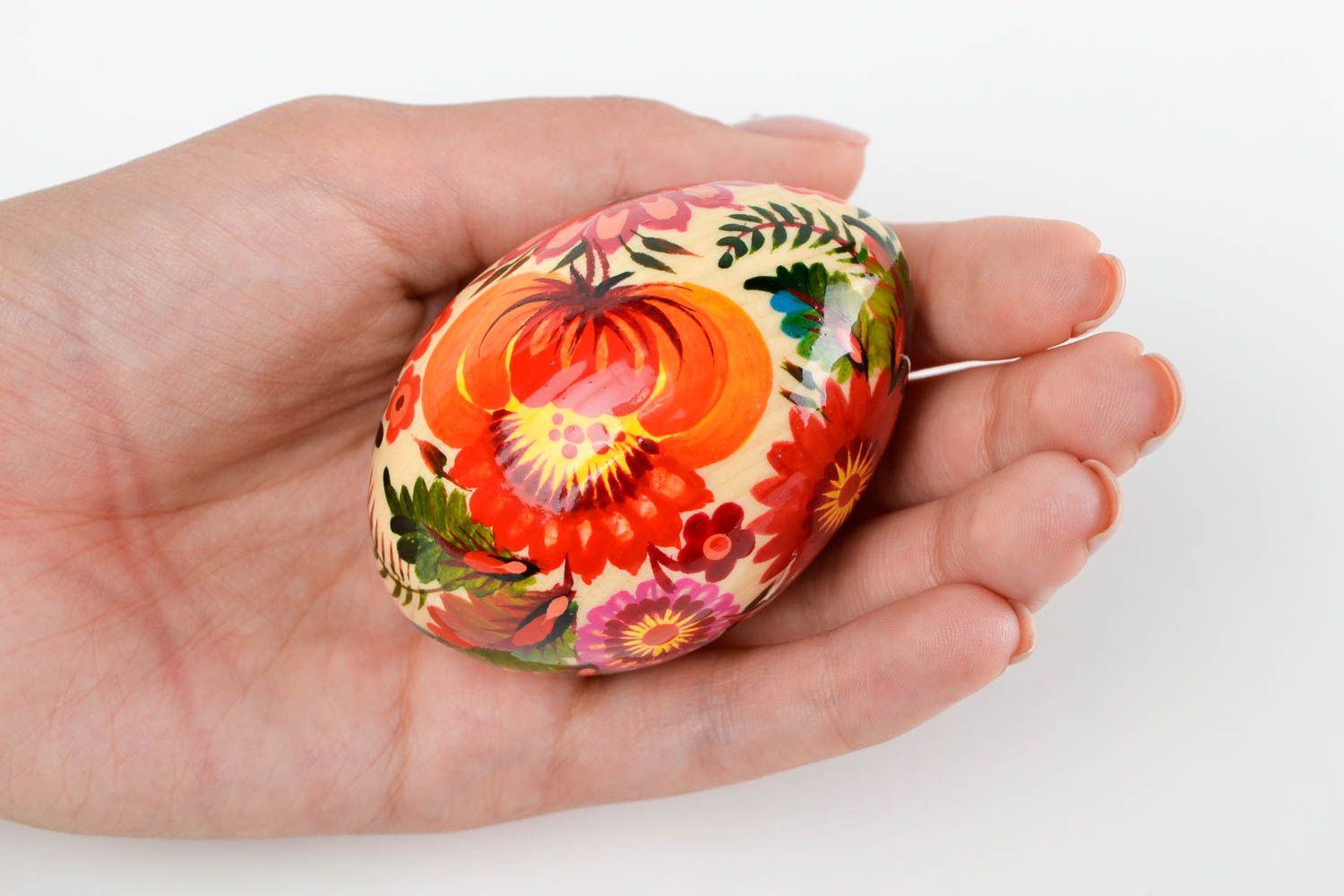 Huevo pintado hecho a mano de madera decoración para Pascua regalo original foto 2