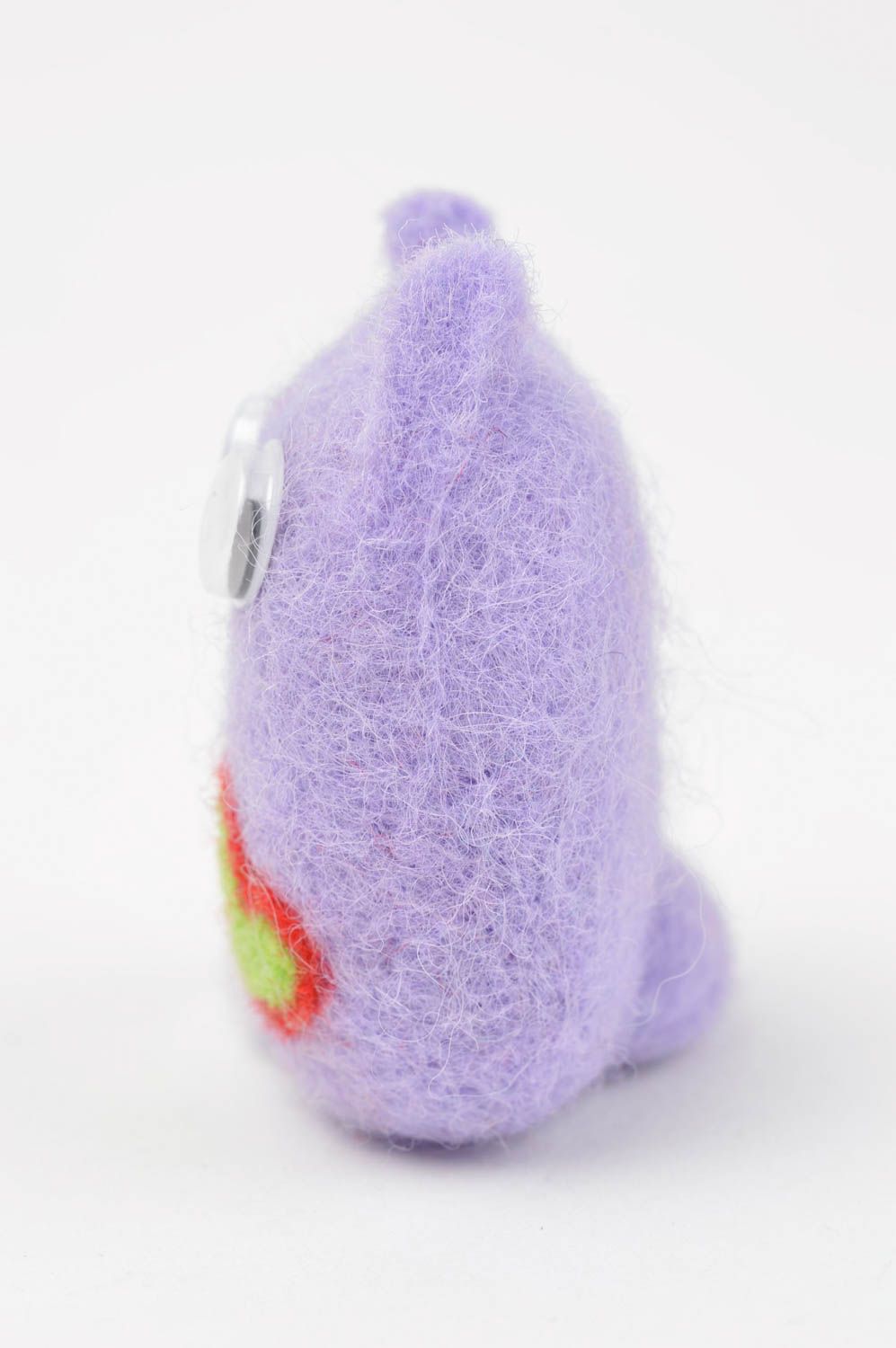 Peluche décorative fait main Jouet en laine Cadeau enfant Chaton violet photo 3
