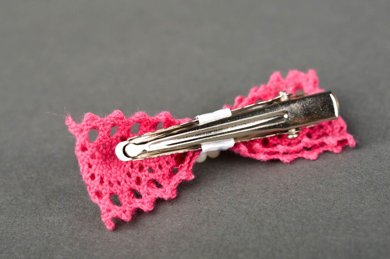 Schleifen Haarspange handgemachtes originelles Geschenk Mode Accessoire in Rosa foto 2