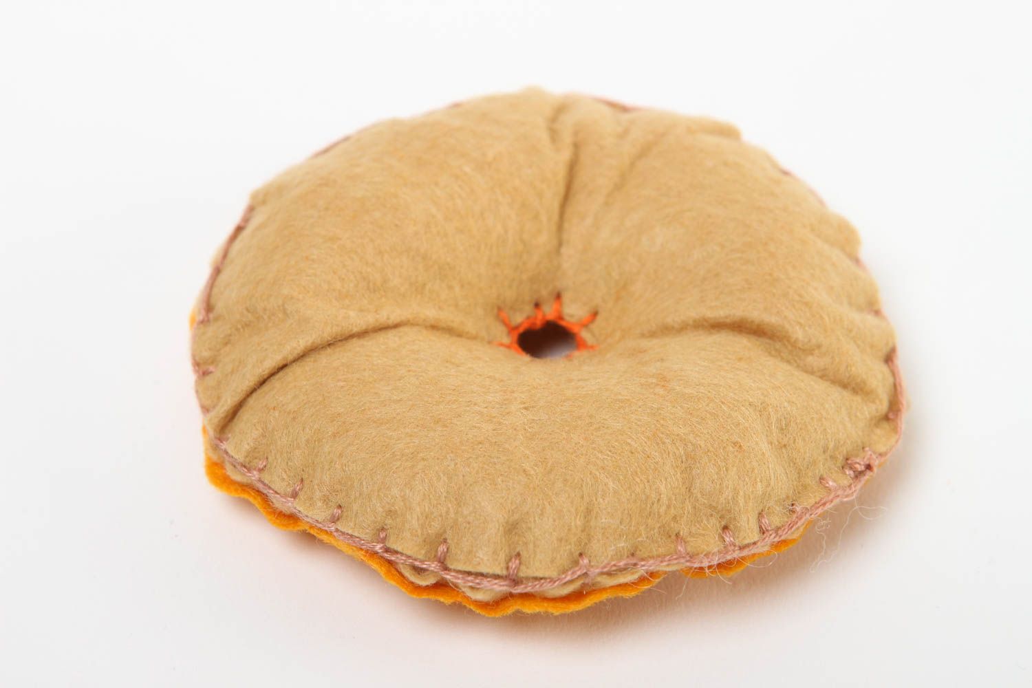 Peluche donut jaune faite main Jouet feutrine original Cadeau pour enfant photo 4