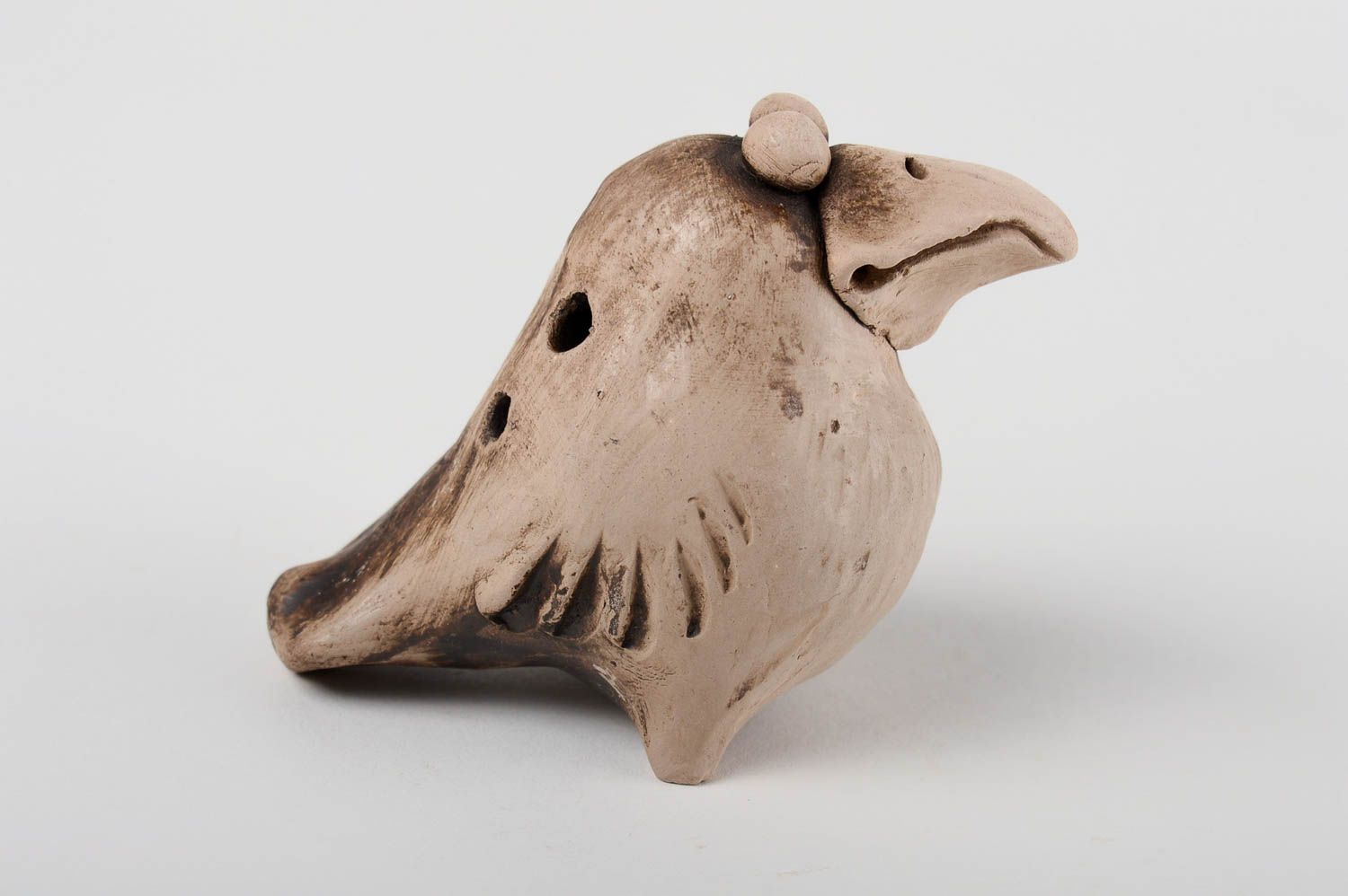 Глиняная игрушка ручной работы птица свистулька из глины керамическая свистулька фото 4