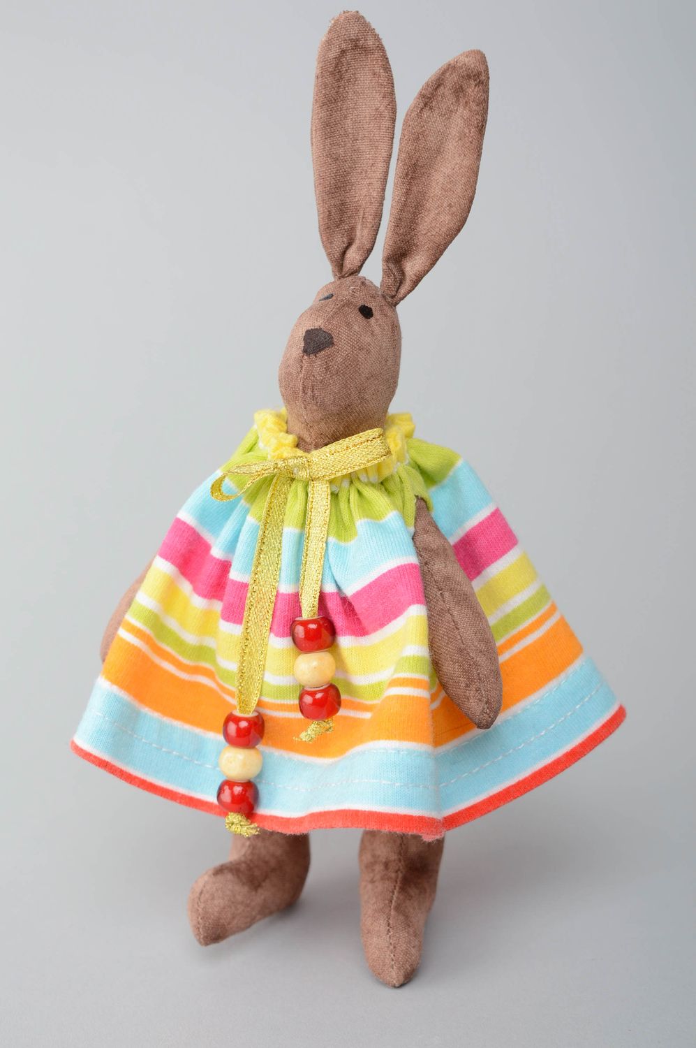Handmade fabric toy Rabbit in Dress photo 1