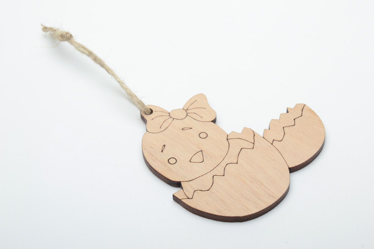Craft blank pendant for painting in the shape of chicken in egg photo 2