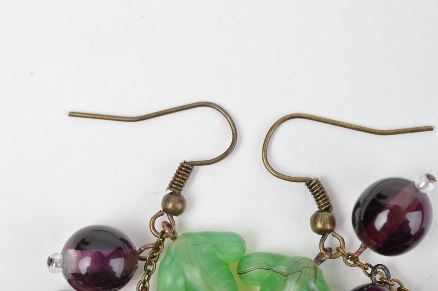 Handmade Glas Ohrringe Accessoire für Frauen Damen Schmuck bunte Beeren schön foto 4