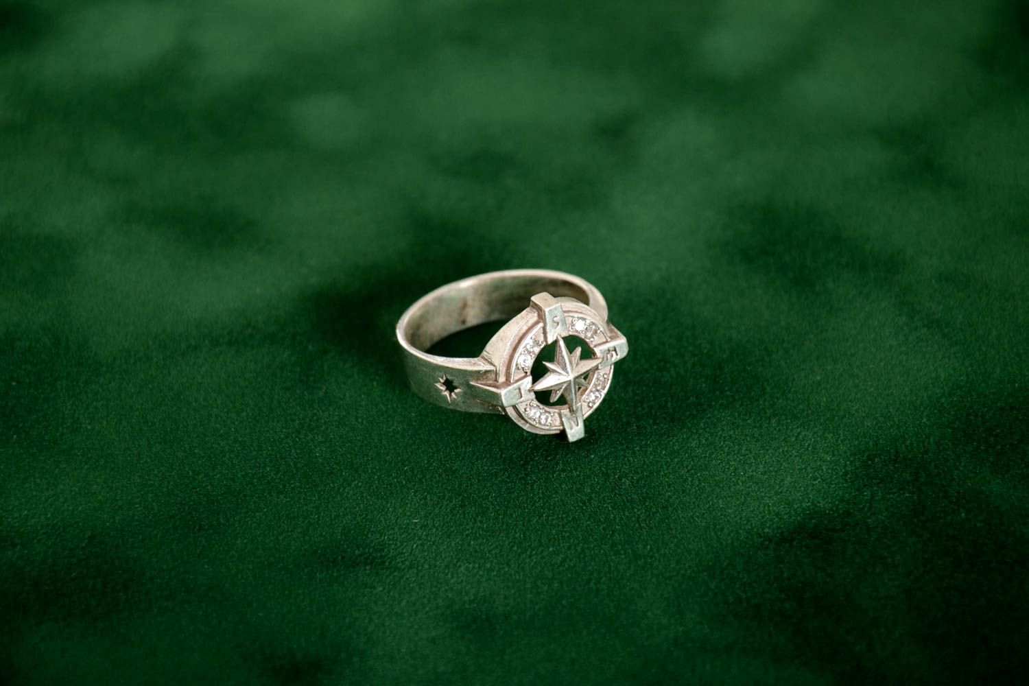 Украшение ручной работы серебряное кольцо подарок для мужчин вифлеемская звезда фото 1