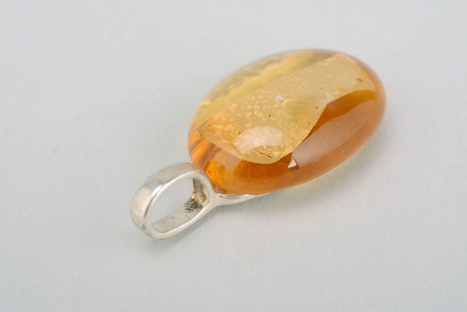 Glass pendant with gilding Amber photo 3