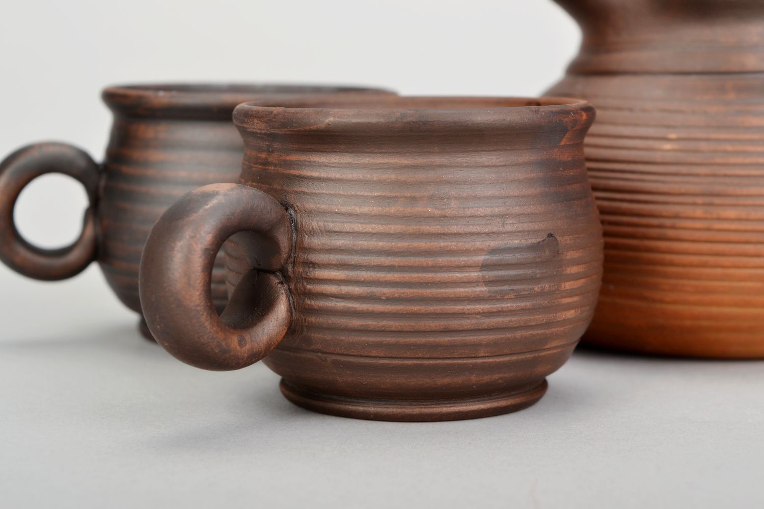 Ensemble: cezve artisanal et tasses en céramique photo 5
