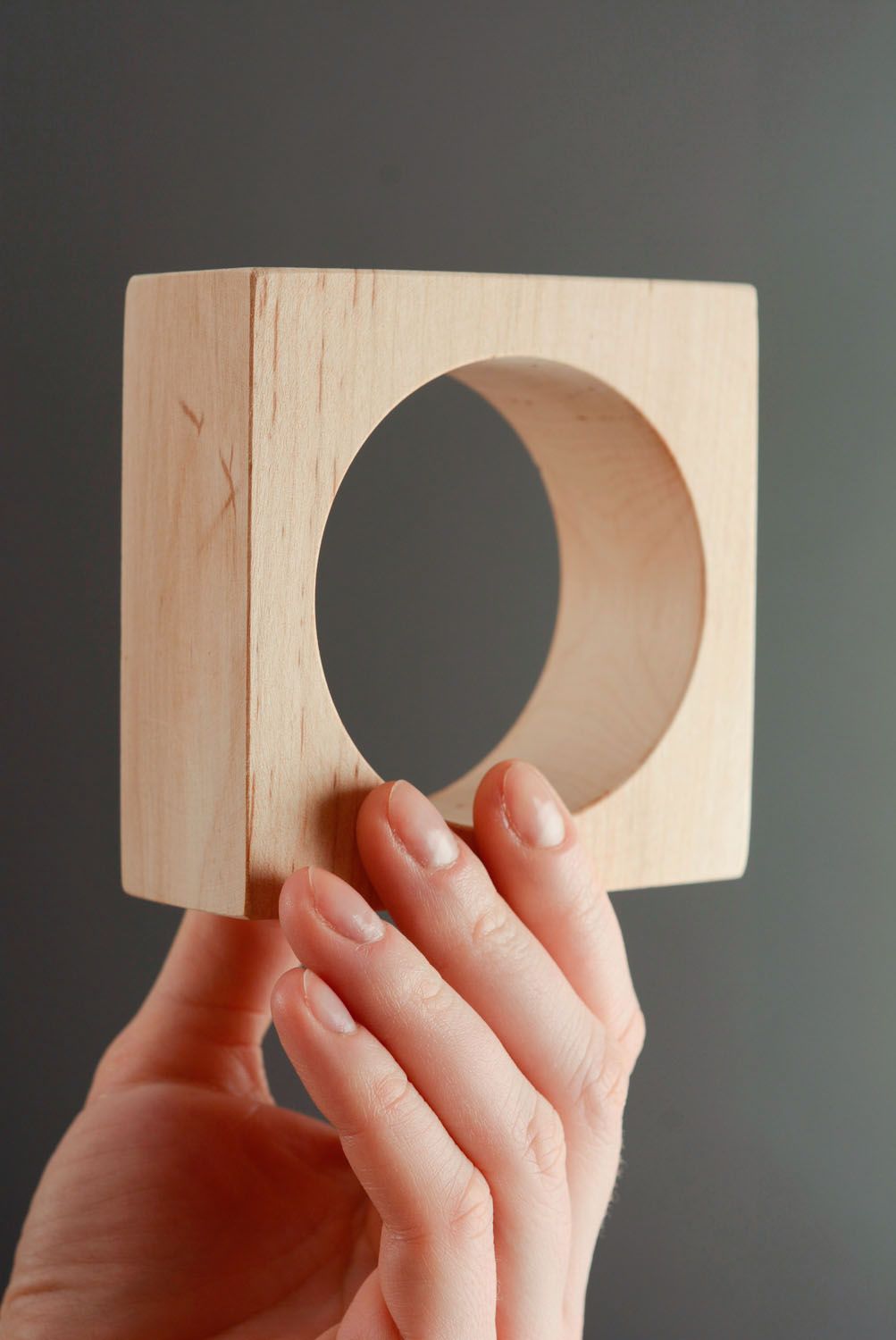 Square wooden bracelet for painting photo 2