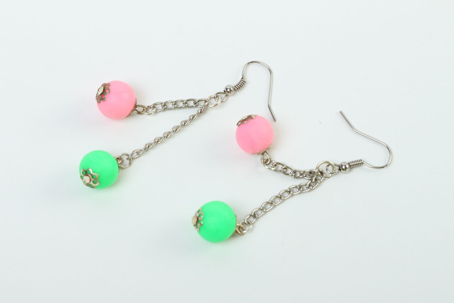 Handmade earrings with charms unusual ball earrings elegant stylish jewelry photo 2