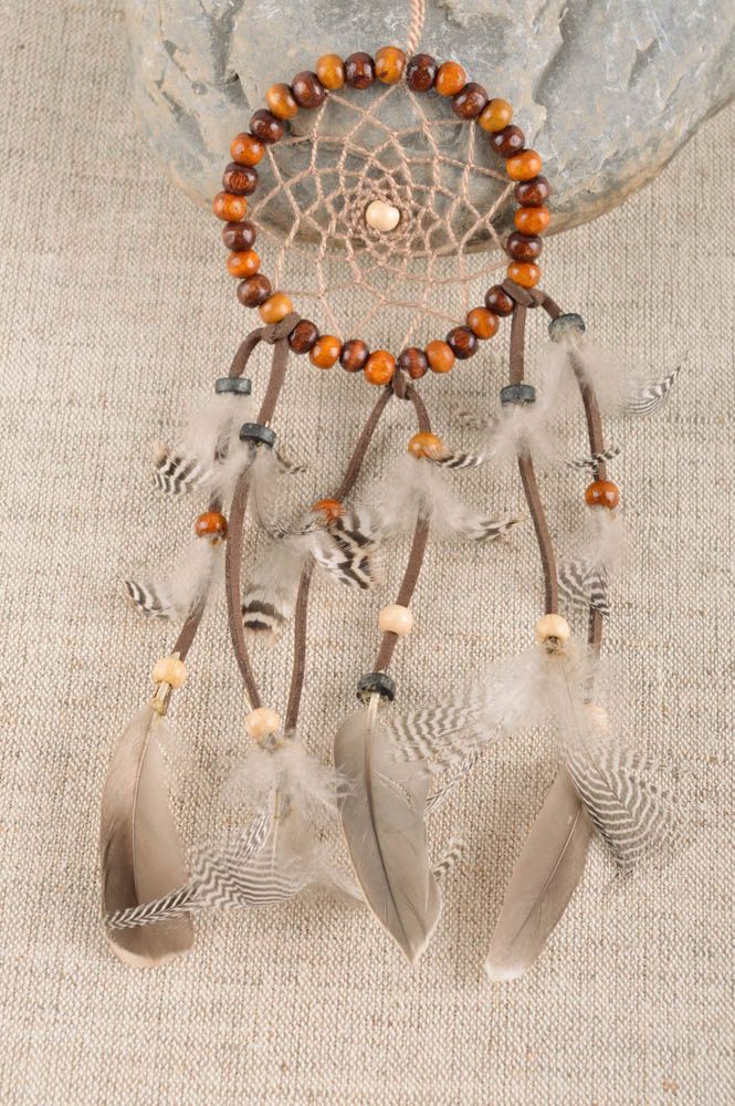 Handmade Indianer Traumfänger Deko Anhänger Schutz Amulett Haus Deko braun foto 1