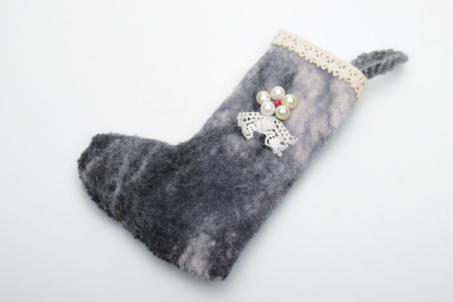 Interior decoration felted of wool Boot photo 2
