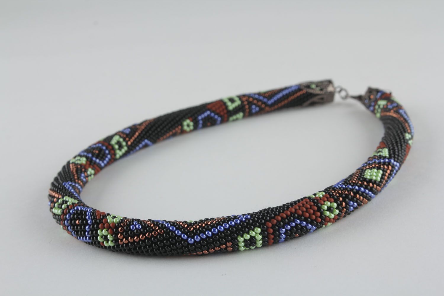 Unusual beaded cord necklace photo 2