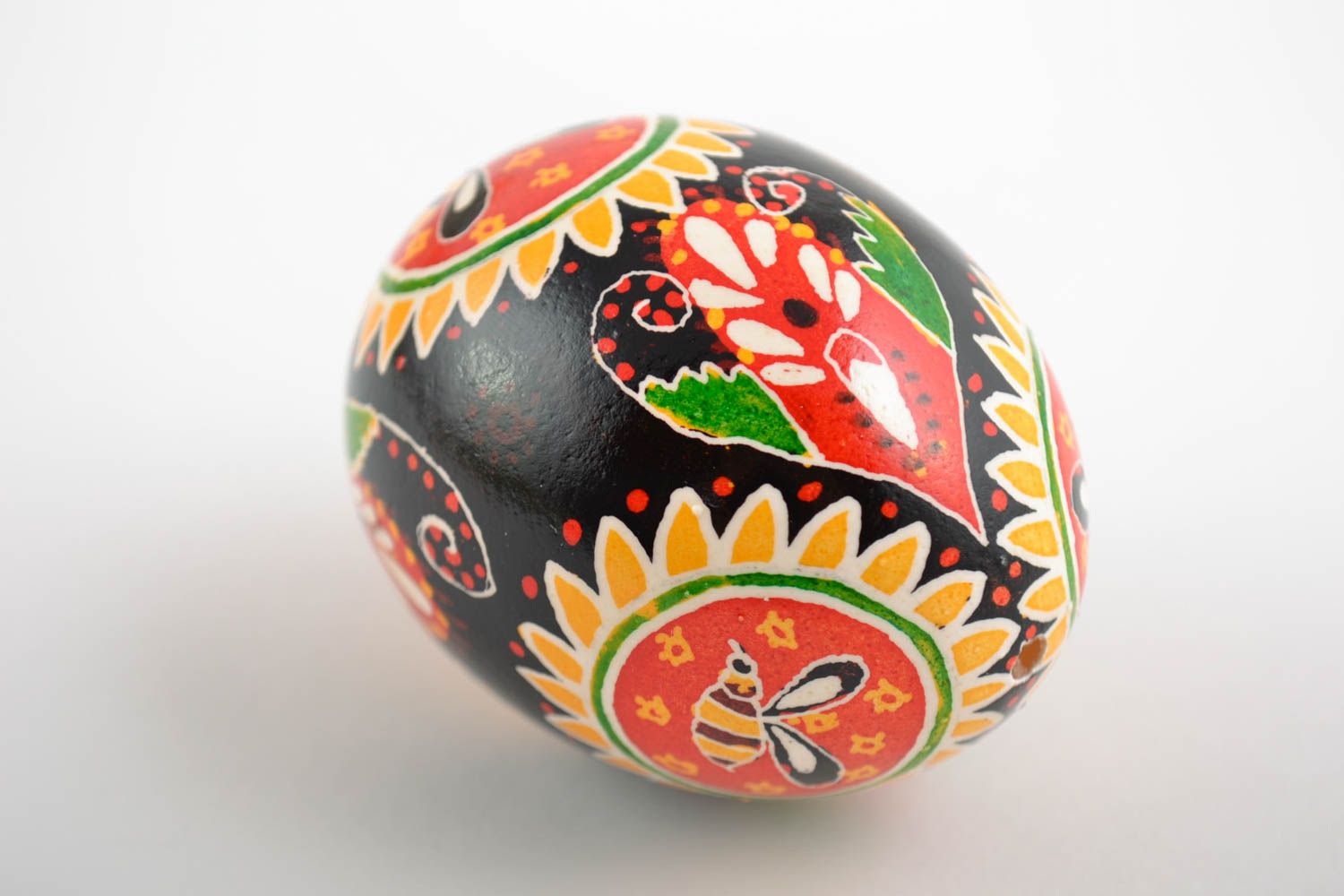Colorful talisman Easter egg painted with acrylics handmade chicken pysanka egg  photo 3