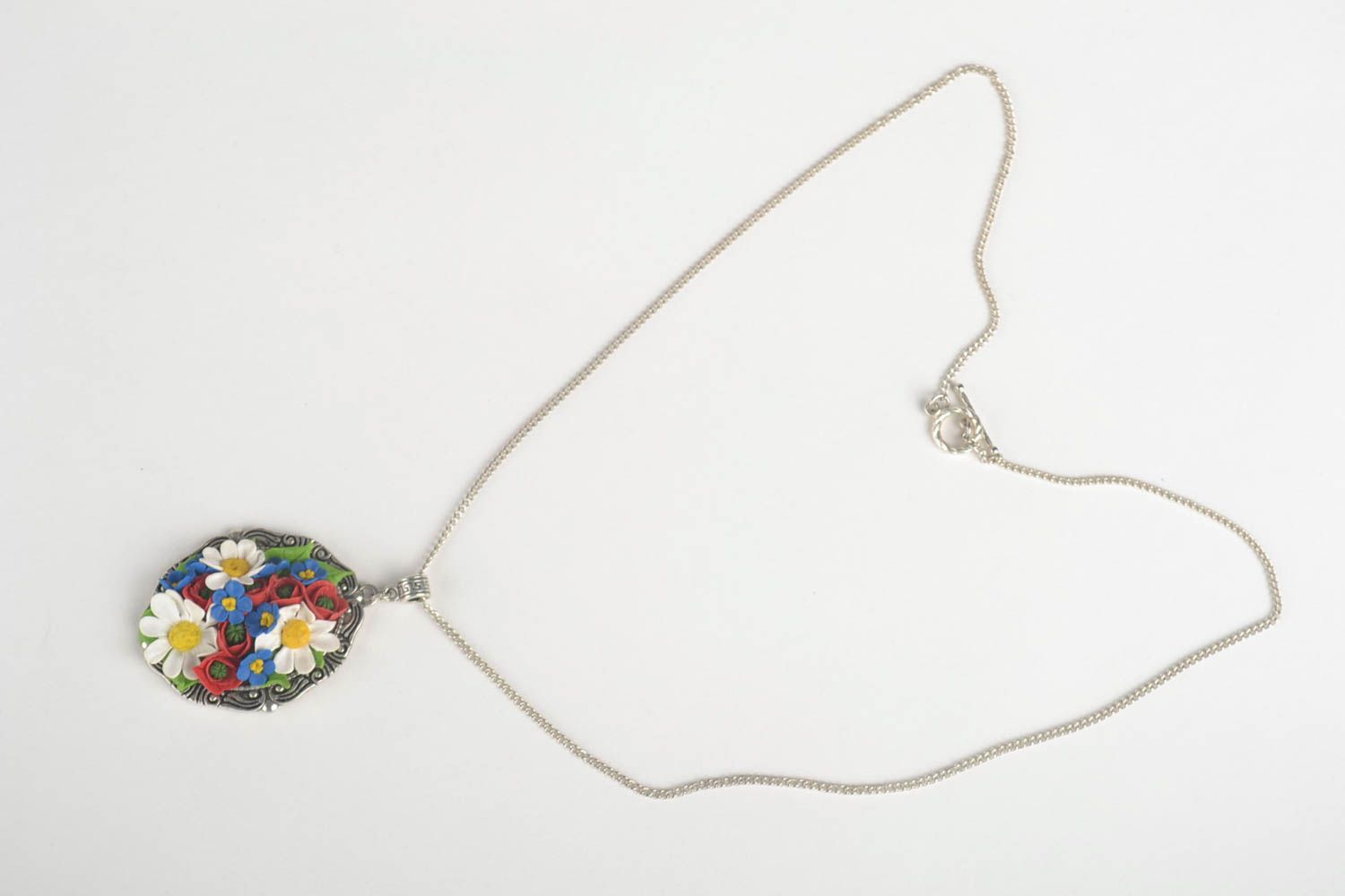 Handmade accessory unique cold porcelain necklace present ideas for girls photo 4