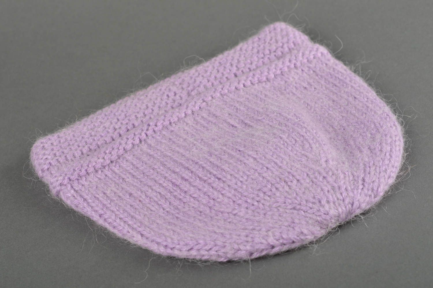 Bonnet au crochet fait main Chapeau tricot chaud d'hiver violet Vêtement enfant photo 5