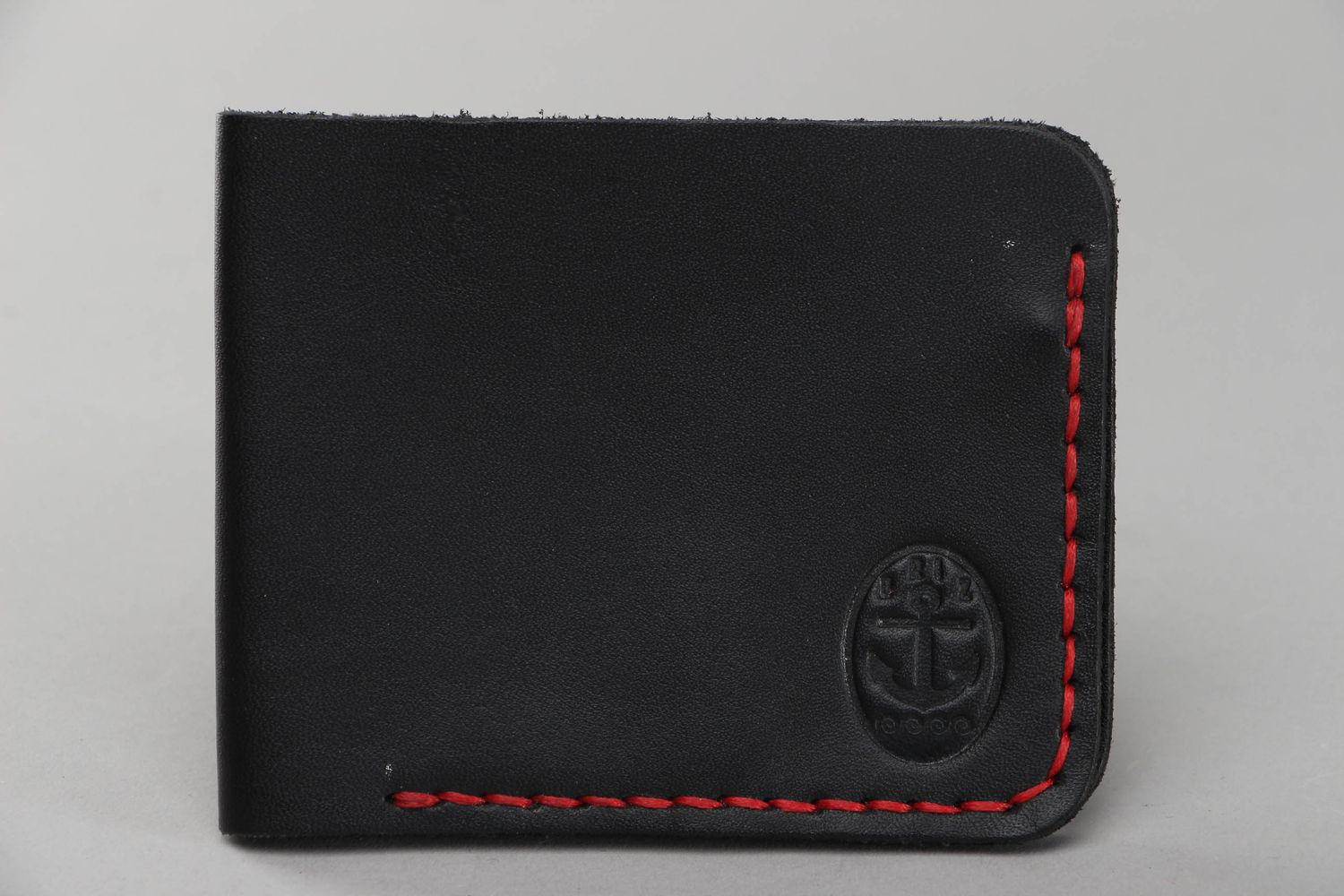 Black leather wallet photo 1