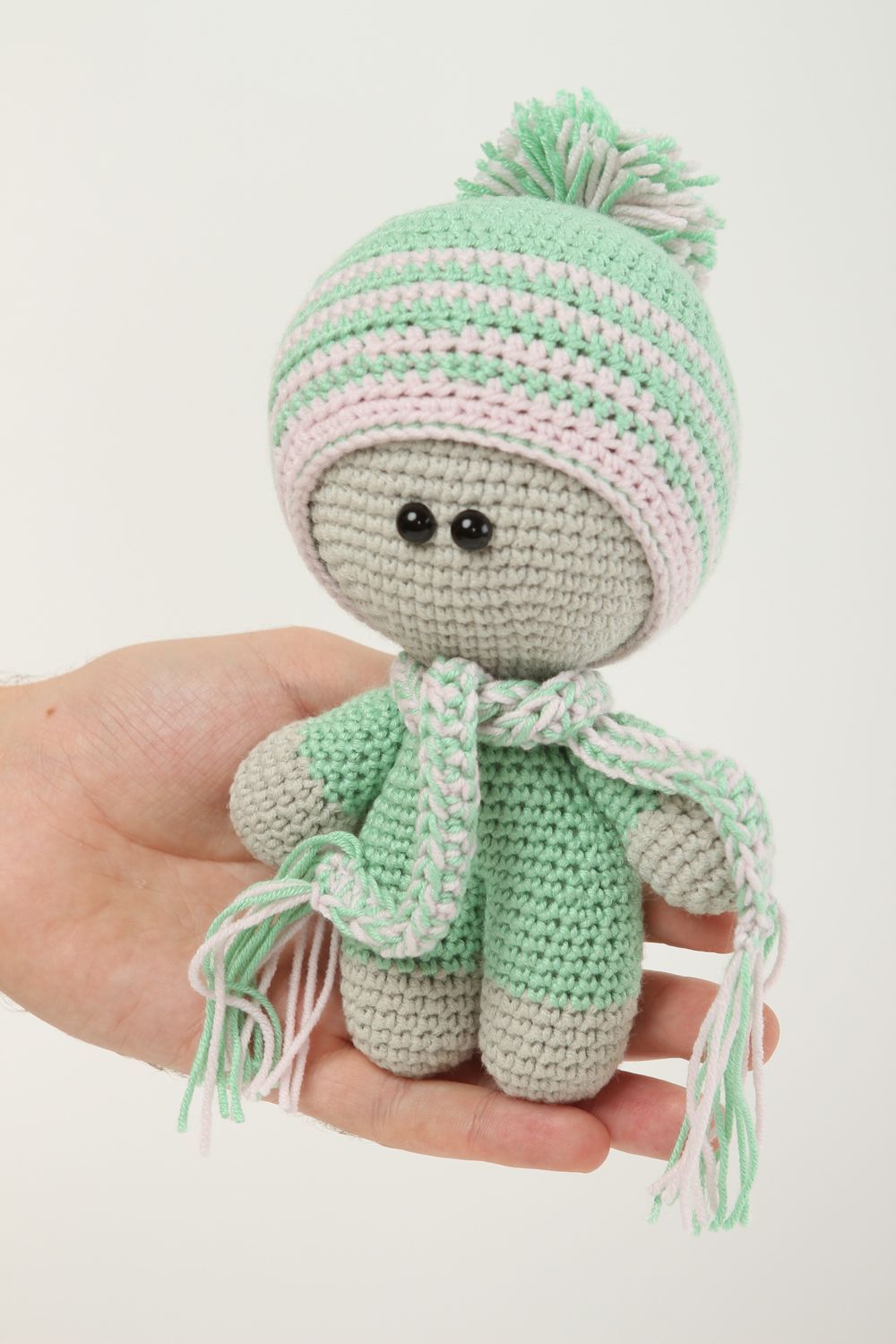 Handmade soft rag doll crocheted doll toy small design soft toy toy for baby  photo 5