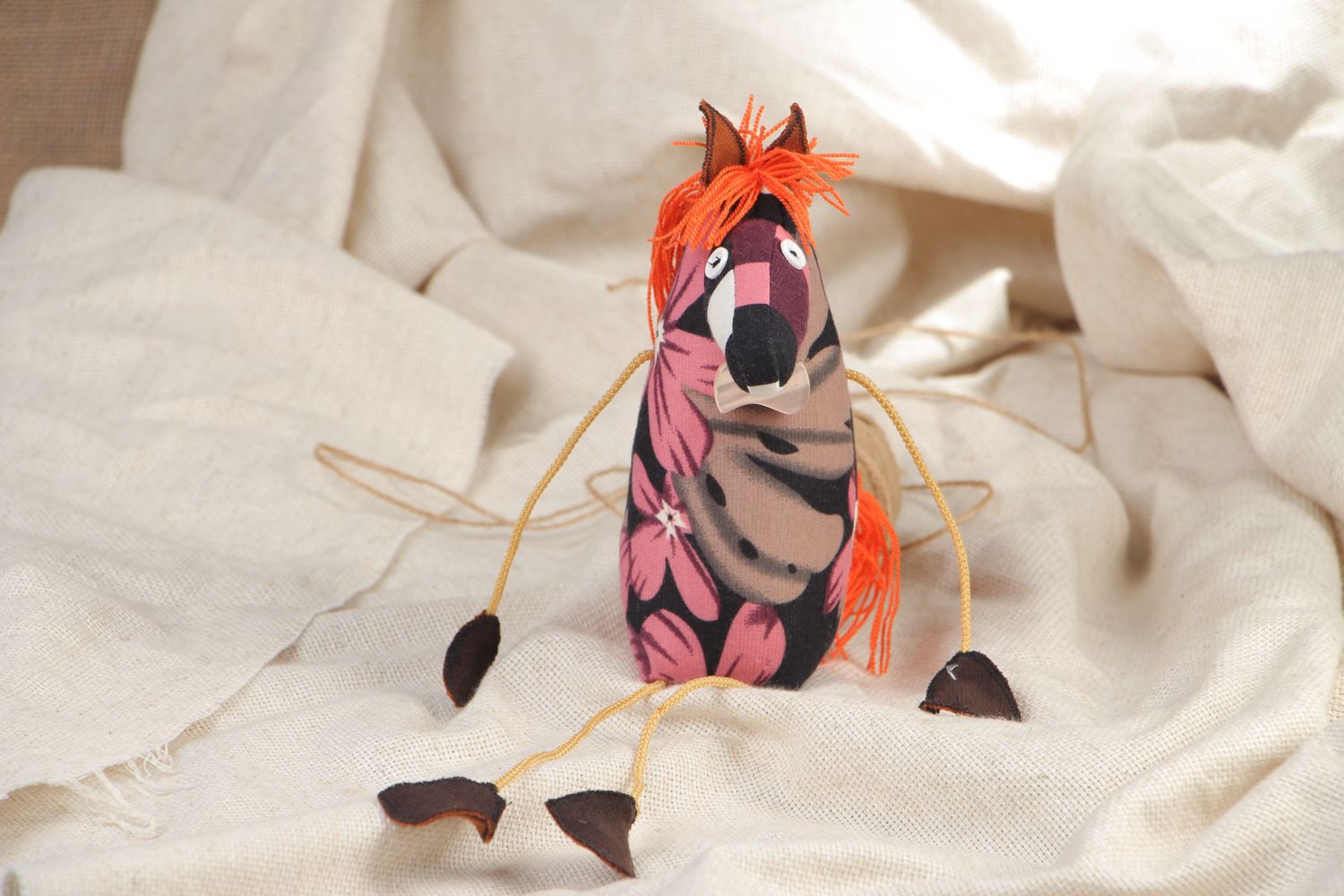 Bright handmade fabric toy Pony photo 5