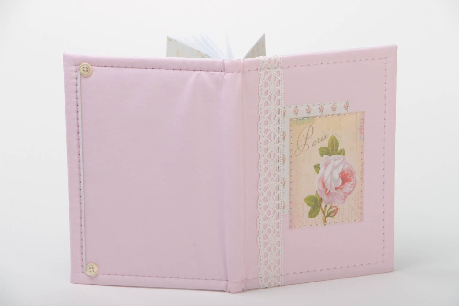 Unusual handcrafted notebook with soft cover scrapbook design notebook for gift photo 4