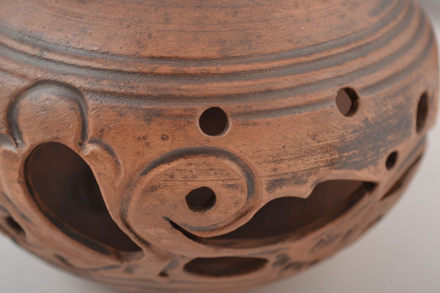 Deko Kerzenhalter handmade Teelichthalter Set Kerzenhalter Keramik in Braun  foto 4