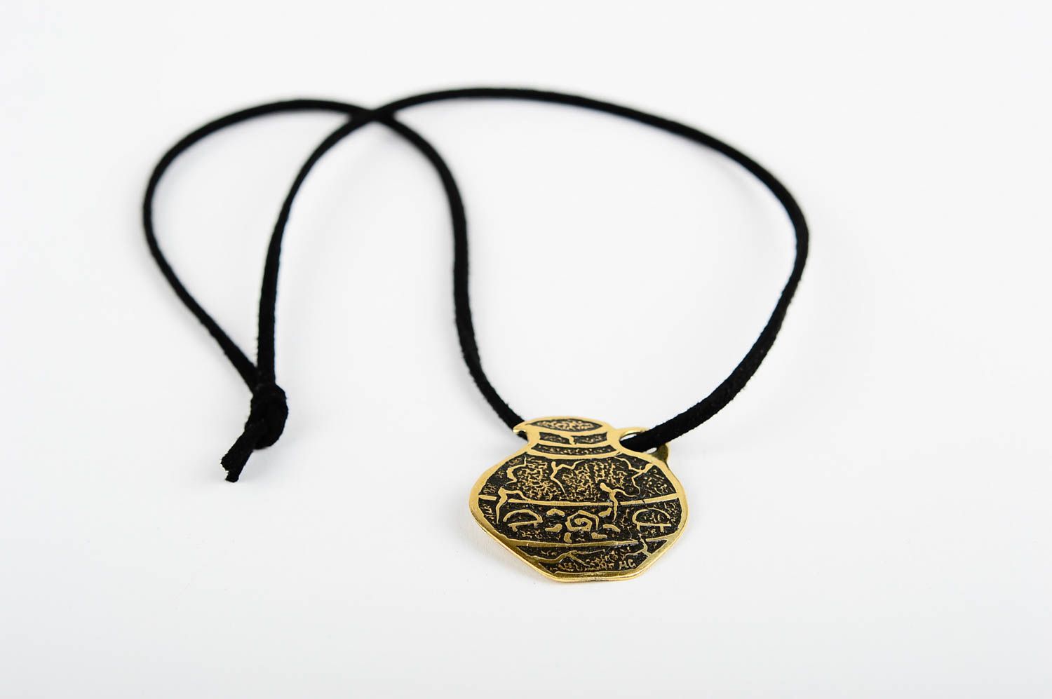 Handmade pendant unusual jewelry designer accessory brass pendant for girls photo 3