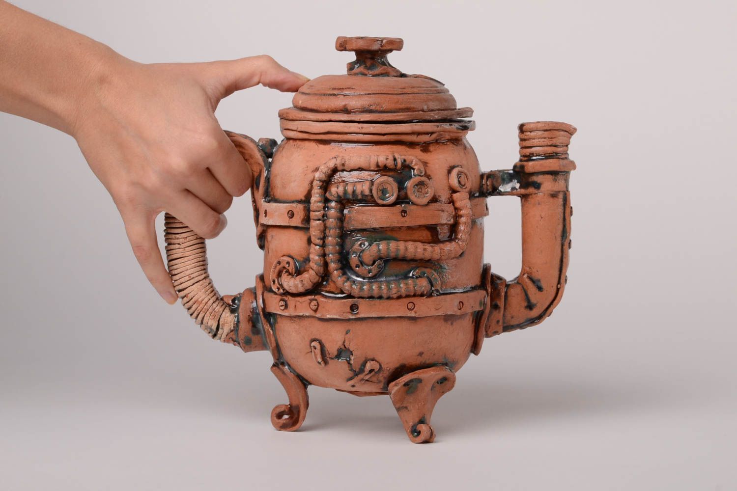 Заварной чайник ручной работы керамический чайник заварник для чая 1.4 л фото 2