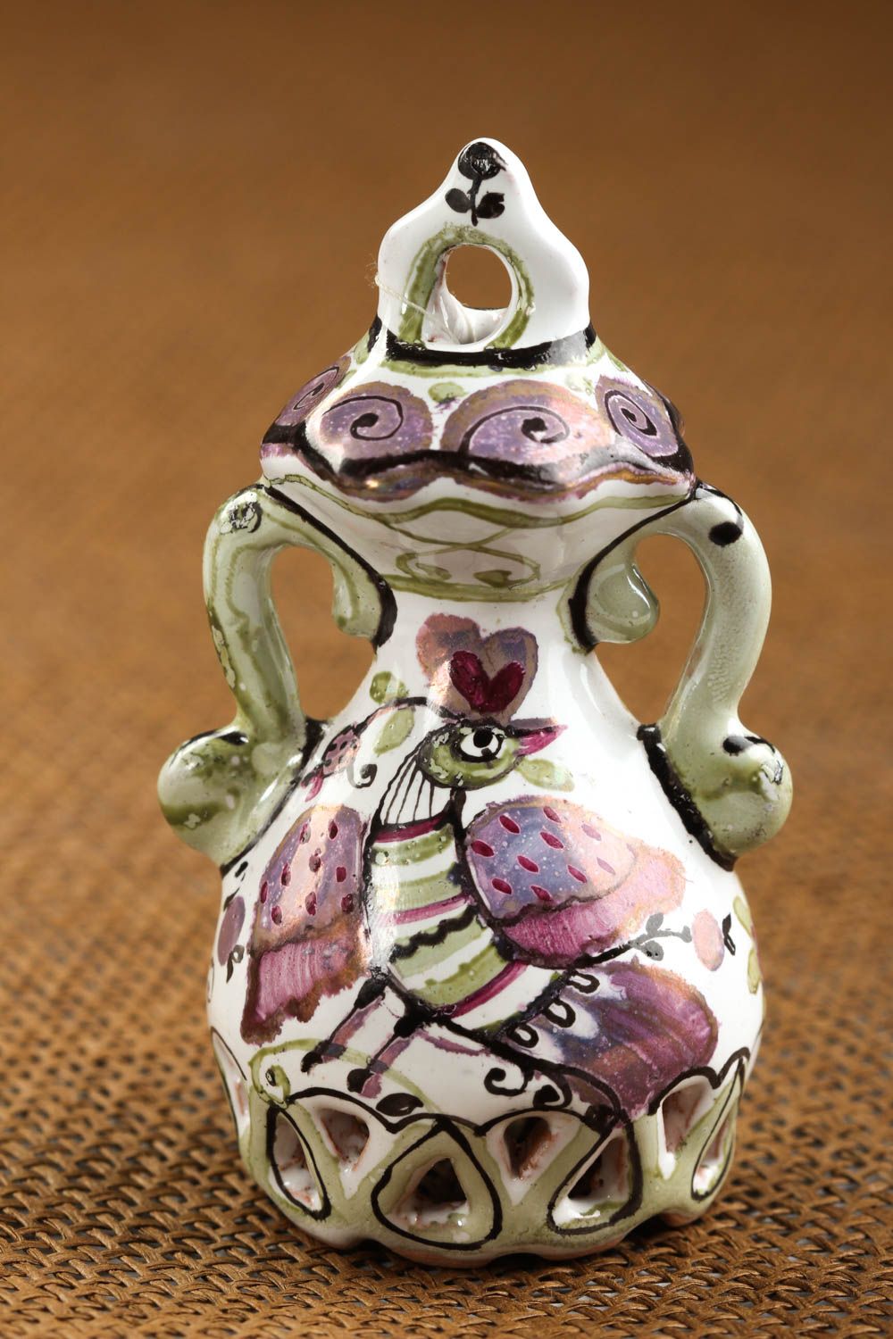 Колокольчик из глины handmade глиняный сувенир авторский колокольчик сувенирный фото 1