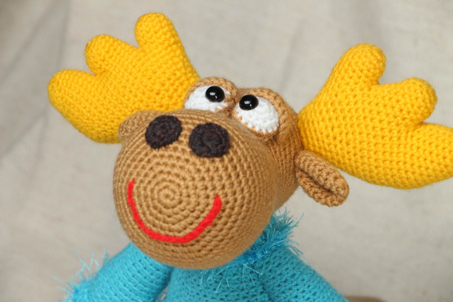 Soft crochet toy Smiling Elk photo 2