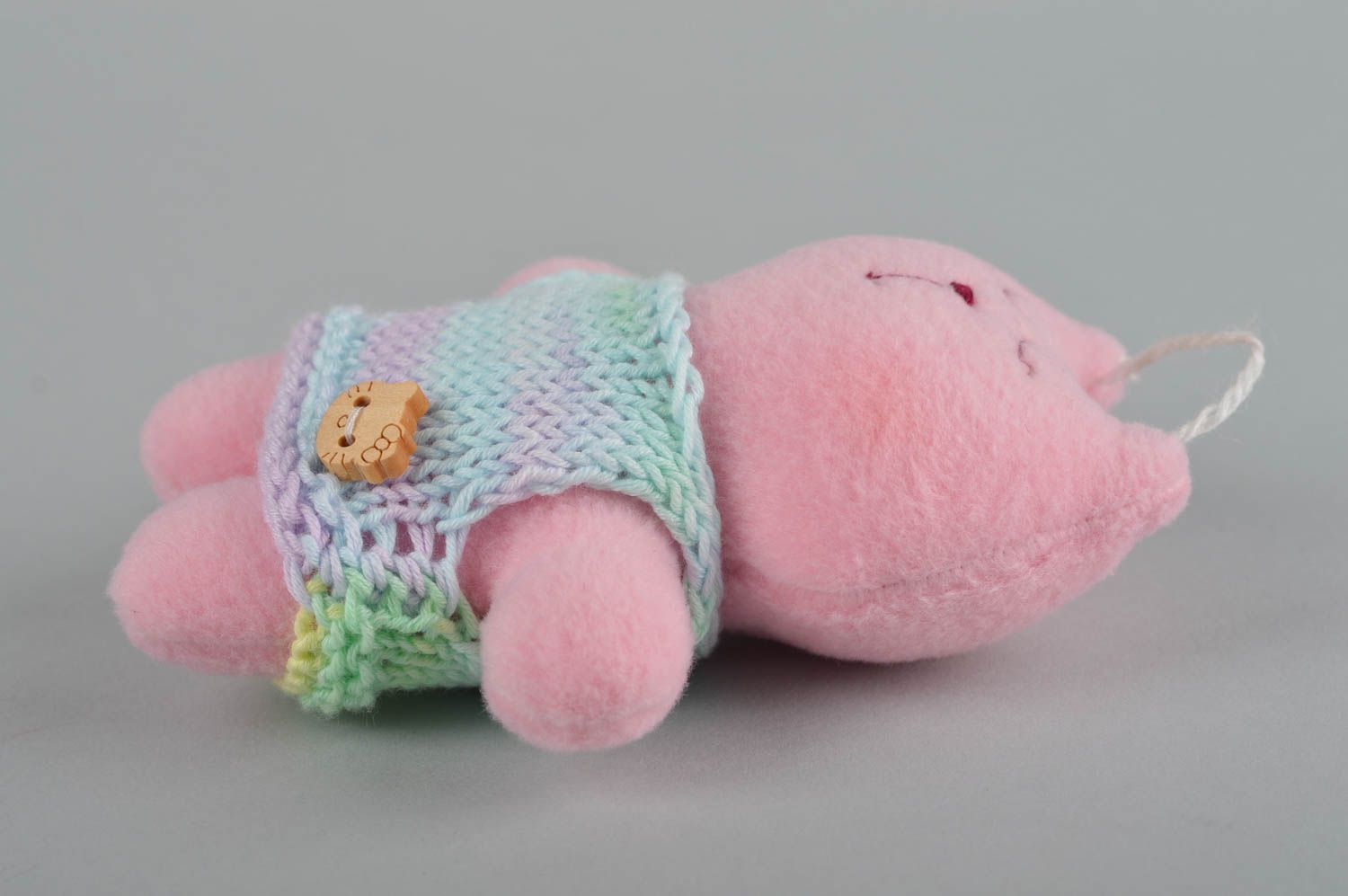 Мягкая игрушка ручной работы игрушка кот розовый детская игрушка для девочки фото 3
