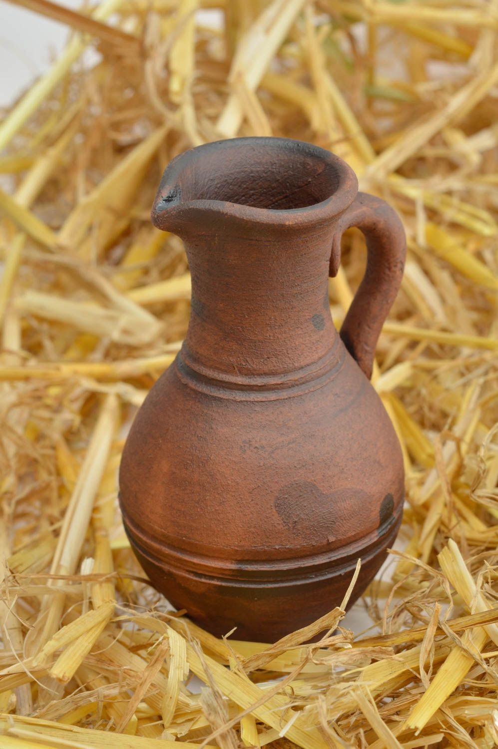 Handgefertigt Keramik Krug Küchen Deko ausgefallener Dekoartikel in Braun foto 1