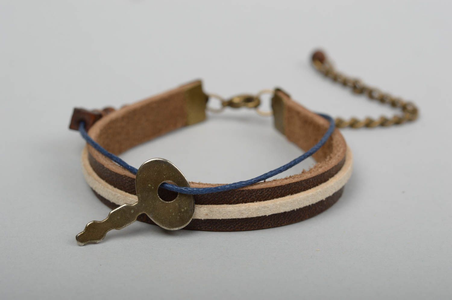 Handmade leather bracelet for women leather jewelry designer accessory photo 1