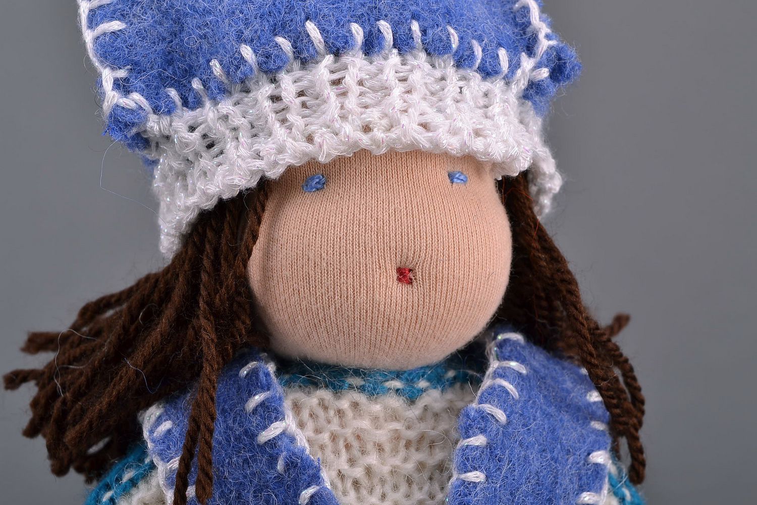 Wool knitted doll photo 4