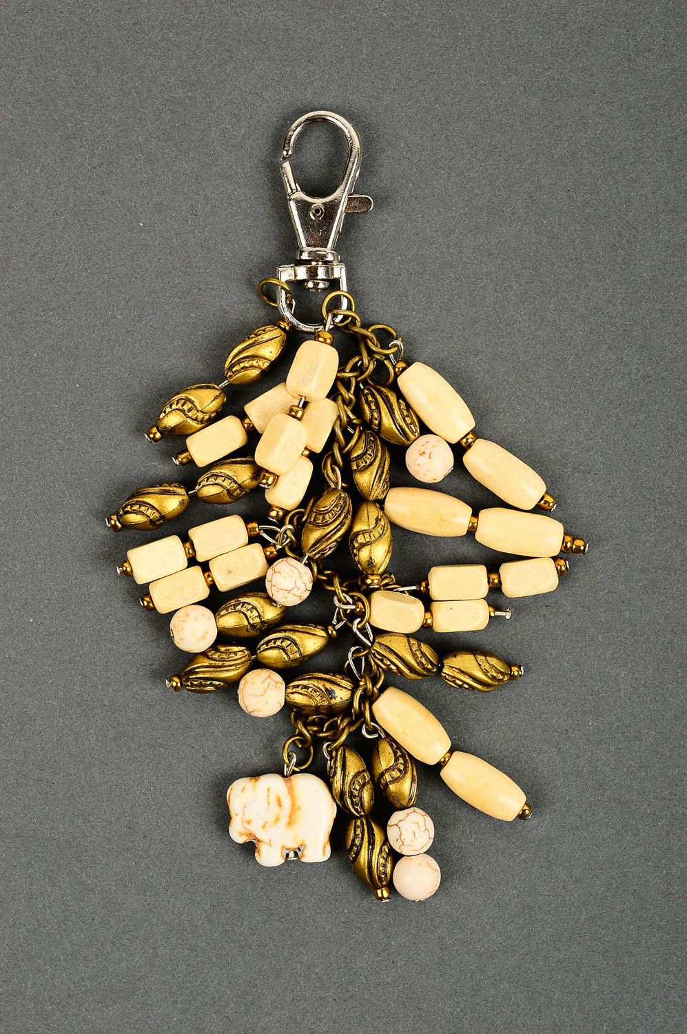 Stylish handmade beaded keychain phone charm gemstone keychain small gifts photo 2