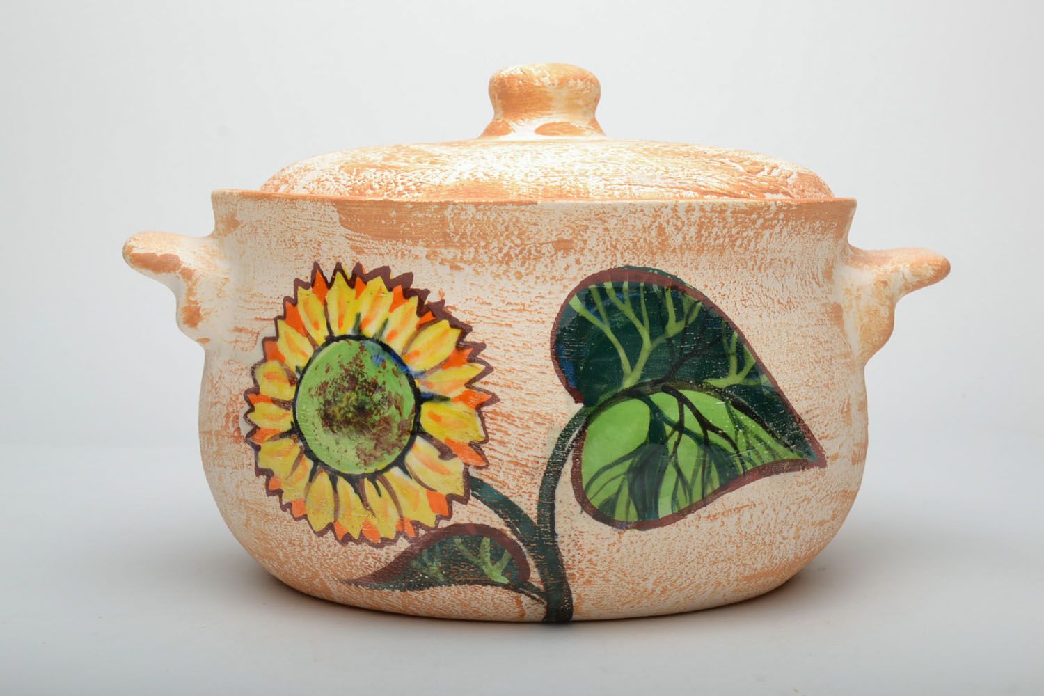 Handmade ceramic pot Sunflower photo 2