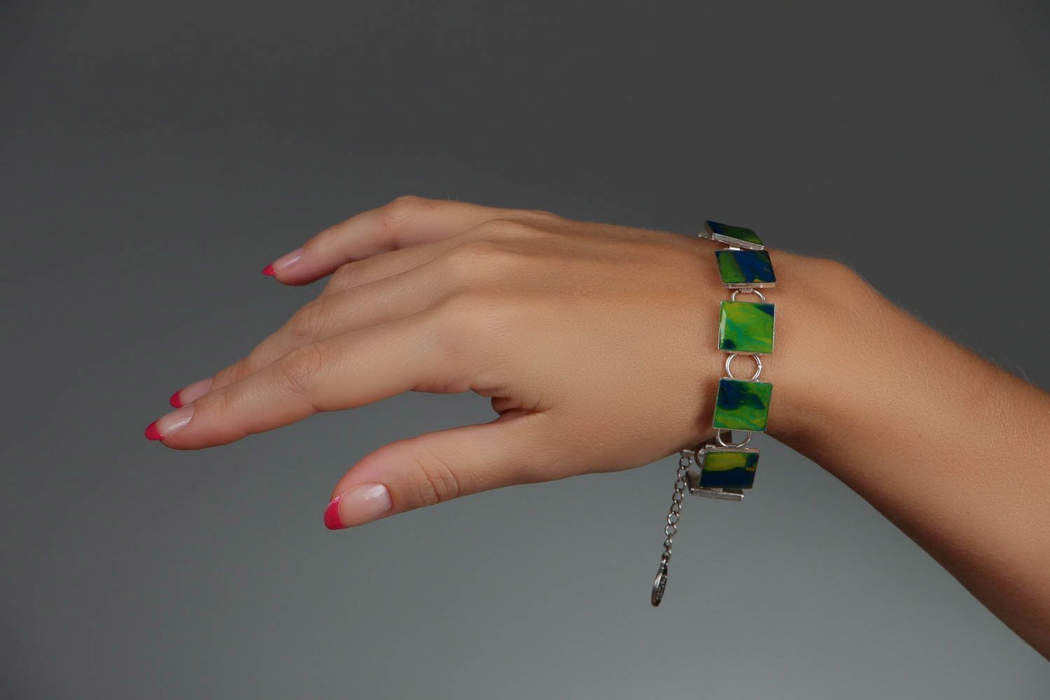 Bracelet made of polymer caly and epoxy resin photo 6