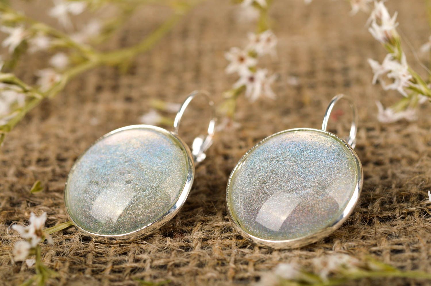 Handmade round earrings metal designer earrings stylish beautiful accessory photo 1
