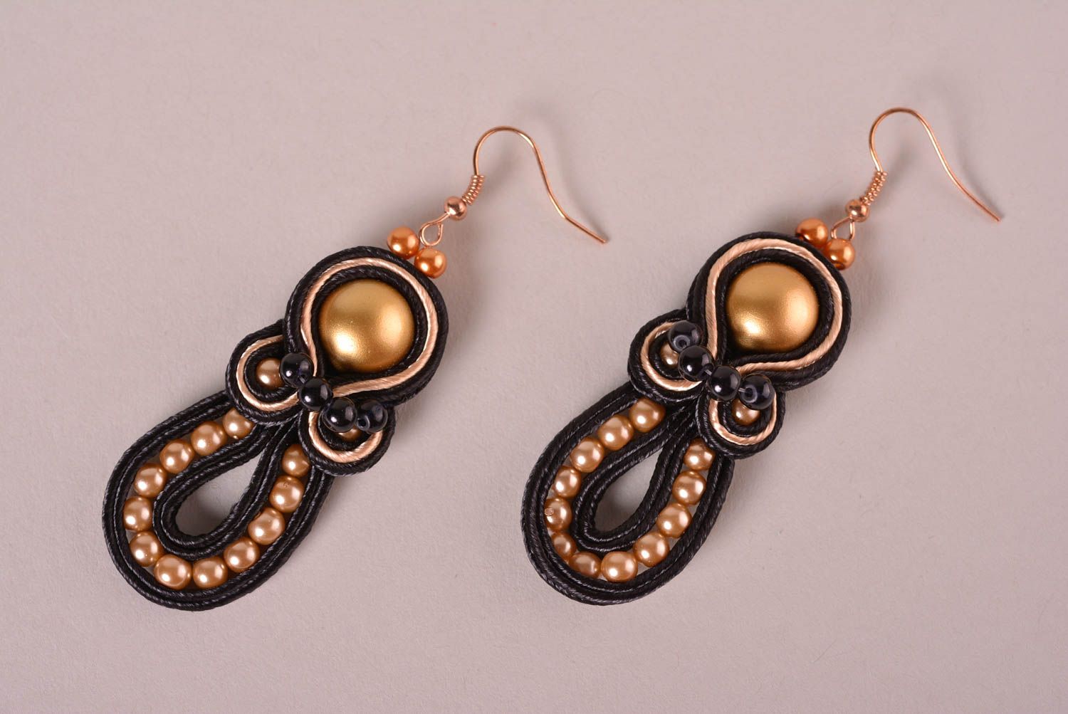 Handmade fashion jewelry soutache earrings unusual big earrings for women photo 1