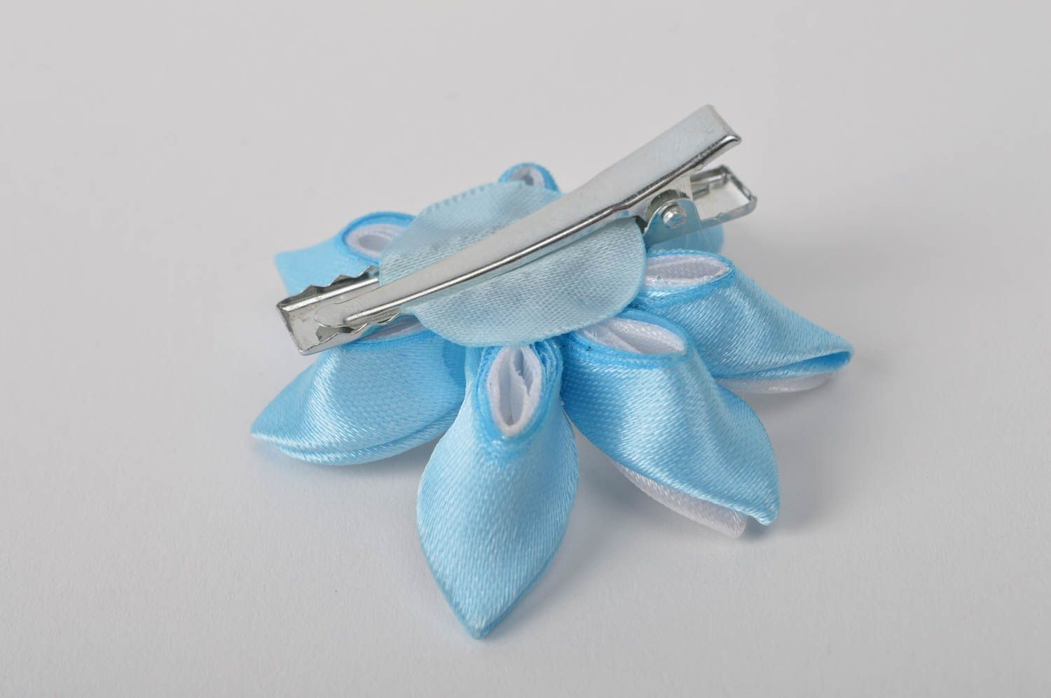 Flower hair clip kanzashi flower handmade jewelry designer accessories gift idea photo 5