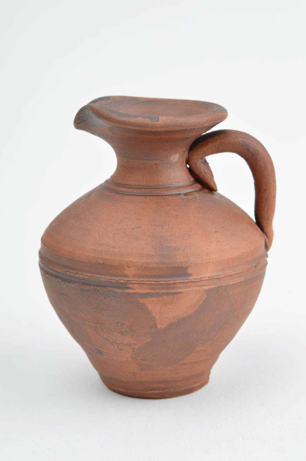 Handgefertigt Keramik Krug ausgefallener Dekoartikel Küchen Deko braun foto 2