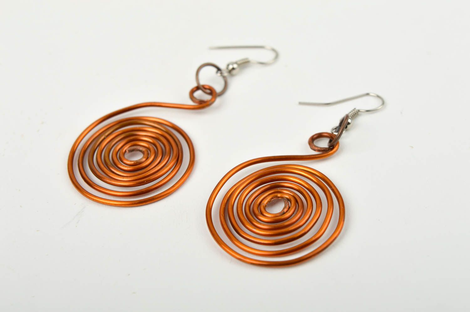 Handmade beautiful earrings stylish copper jewelry unusual earrings gift photo 3